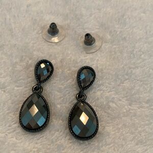 Black Crystal Drop Earrings